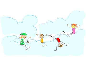 Image showing kids playing on cloud