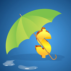 Image showing dollar sign under umbrella