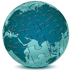 Image showing earth jigsaw puzzle