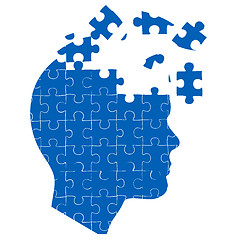 Image showing man's mind with jigsaw puzzle