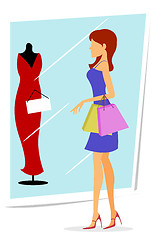 Image showing shopping lady