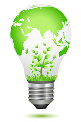 Image showing growing plant inside global bulb