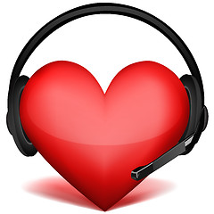 Image showing headphone with heart