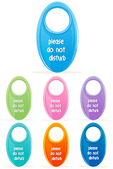 Image showing colorful do not disturb tags