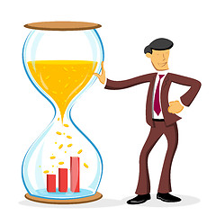 Image showing businessman with hourglass