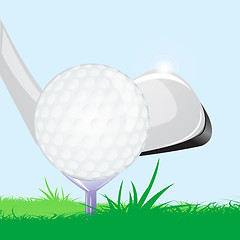 Image showing golf ball with stick