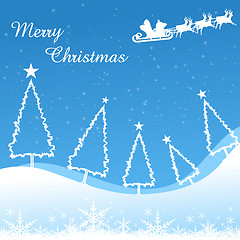 Image showing merry christmas card with xmas tree