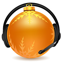 Image showing headphone with christmas ball