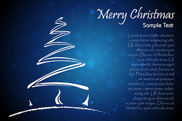 Image showing merry christmas card with xmas tree