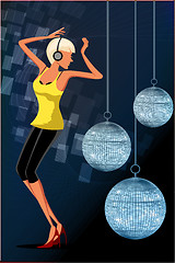 Image showing dancing girl in disco