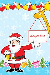 Image showing marry christmas card with santa