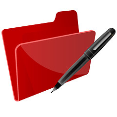 Image showing file with pen