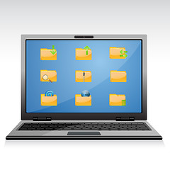 Image showing file icons in laptop