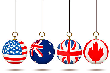 Image showing hanging country flag balls