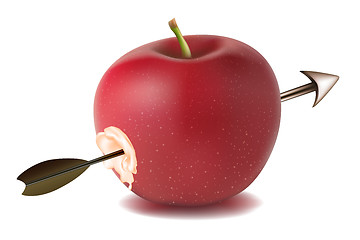 Image showing apple with arrow
