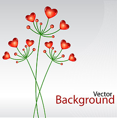 Image showing vector background with heart plants