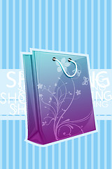 Image showing floral shopping bag