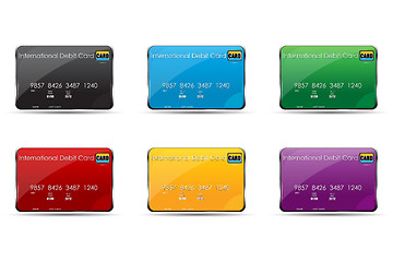 Image showing colorful international debit cards