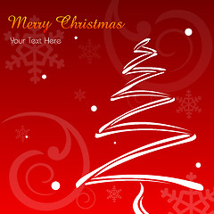 Image showing merry christmas card with xmas tree