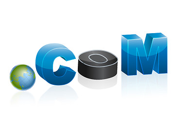 Image showing dot com icon with globe