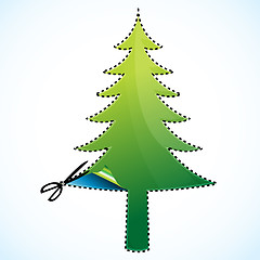 Image showing cutting of christmas tree