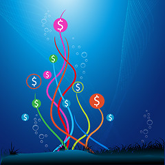 Image showing dollar under water