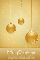 Image showing golden merry christmas card