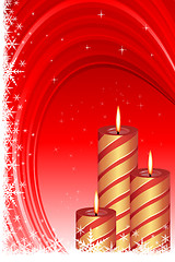 Image showing christmas card with candle