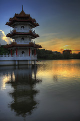 Image showing Sunset at Singapore Chinese Garden 2