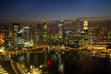 Image showing Singapore City Skyline at Dusk