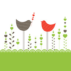 Image showing Background with birds. Vector illustration