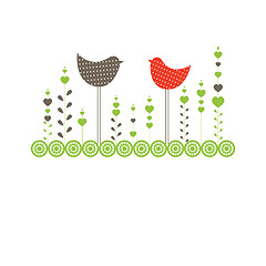 Image showing Background with birds. Vector illustration