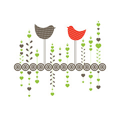 Image showing Background with birds. Vector illustration