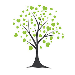 Image showing Tree with hearts. Vector illustration