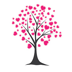 Image showing Tree with hearts. Vector illustration