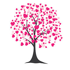 Image showing Tree with hearts. Vector illustration