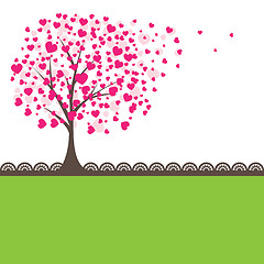 Image showing Tree with hearts. Vector illustration