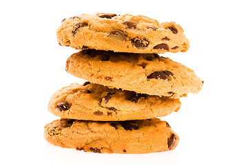 Image showing Chocolate Chip Cookies isolated on the white