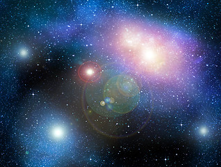 Image showing starry deep outer space nebual and galaxy 