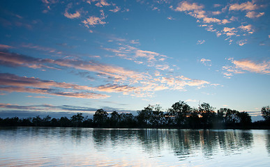 Image showing sunset on the  murray river