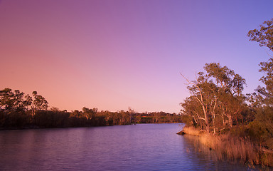 Image showing sunset on the  murray river