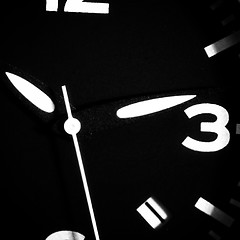 Image showing Black and white clock.