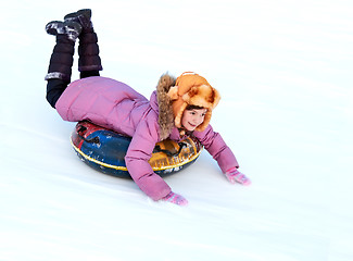 Image showing Snow tubing