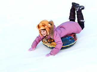 Image showing Snow tubing