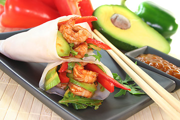 Image showing King Prawn - Avocado Wrap