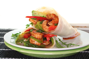 Image showing King Prawn - Avocado Wrap