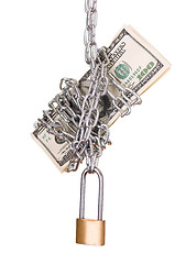 Image showing padlock with dollars