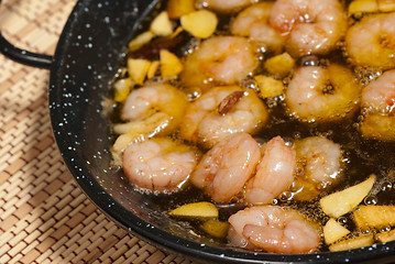 Image showing Sizzling prawns