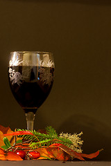 Image showing Red wine in fall