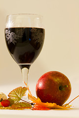 Image showing wine and apple